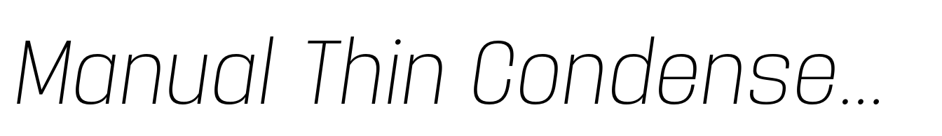 Manual Thin Condensed Italic